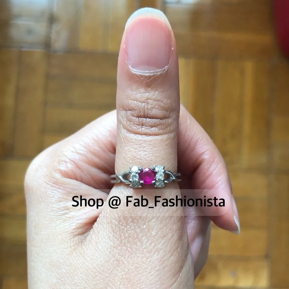 Sterling silver garnet ring